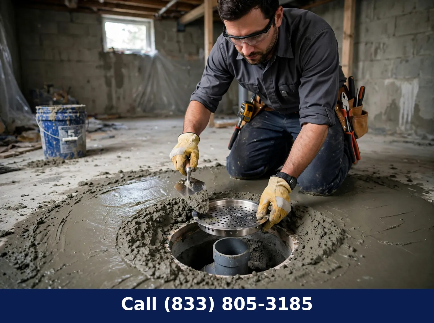 Basement Floor Drain Installation by Plumbing Services Usa