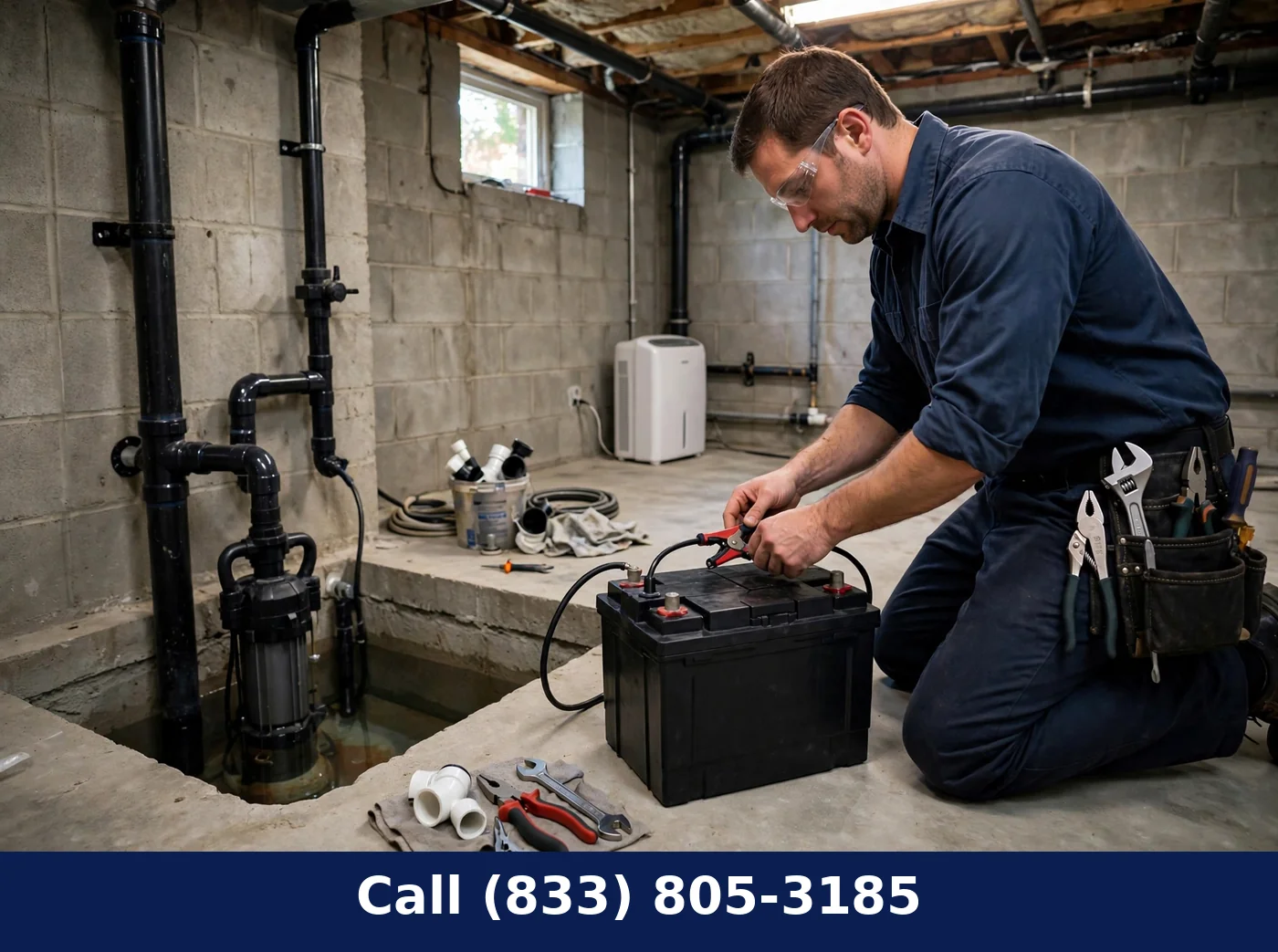 Sump Pump Battery Backup Installation by Plumbing Services Usa