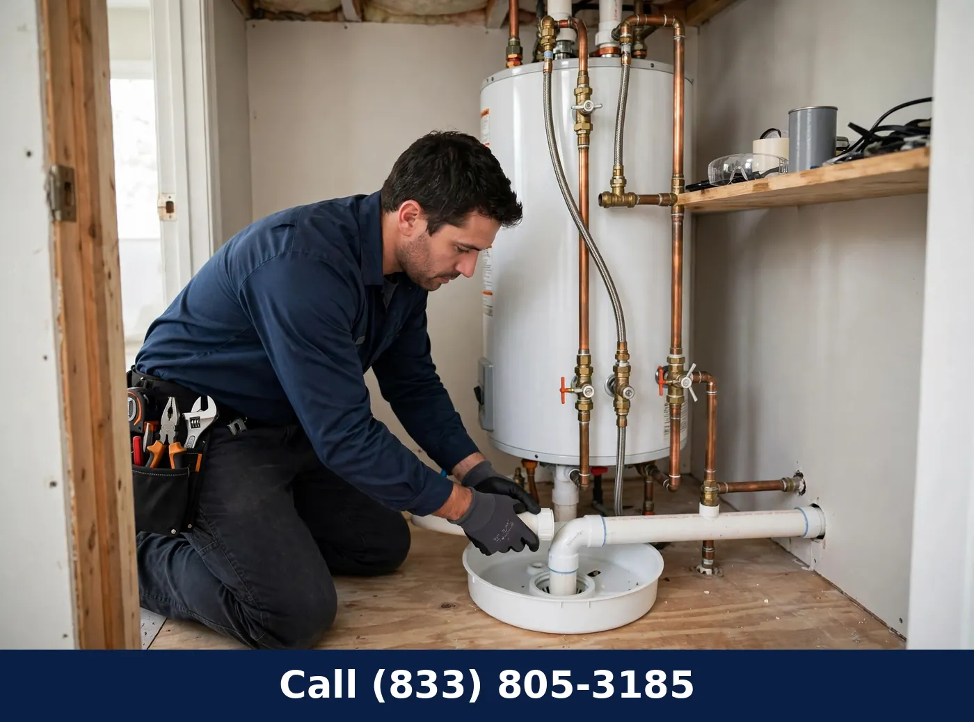 Water Heater Pan and Drain Line Installation by Plumbing Services Usa